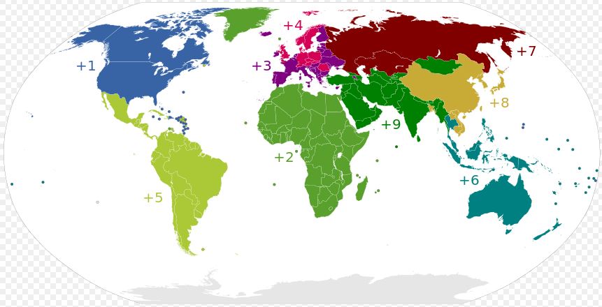 Визуализация телефонных кодов стран
