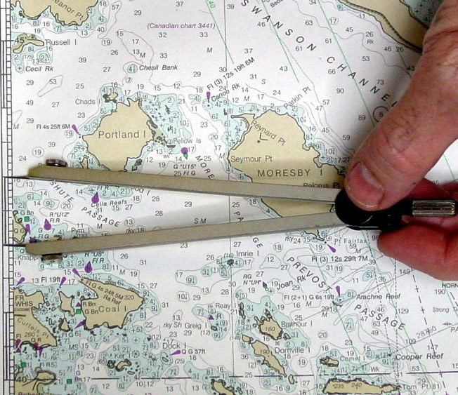 Морская миля на навигационной карте