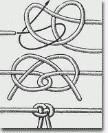 Лиановый узел для связывания двух тросов
