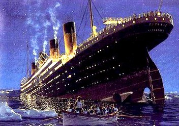 Титаник после столкновения с айсбергом