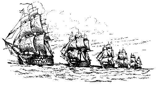 Боевые корабли в кильватерной колонне