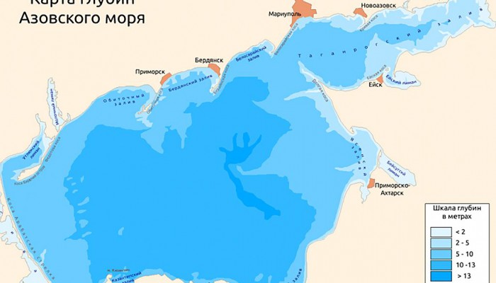 Карта глубин Азовского моря