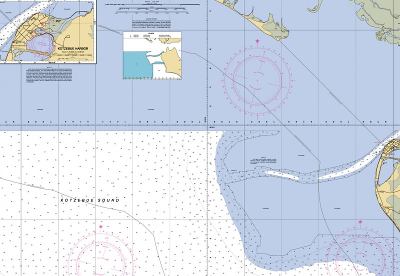 Морская навигационная карта залива Коцебу