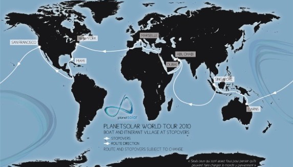 Маршрут следования судна Planetsolar Worldmap