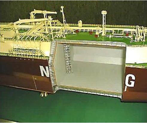 Грузовое помещение танкера-газовоза в виде танка