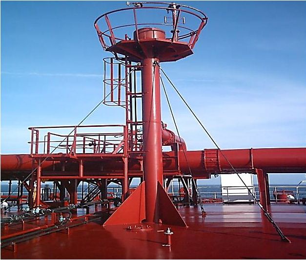 Общая газоотводная труба на танкере