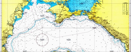 Морская карта Чёрного и Азовского морей меркаторской проекции
